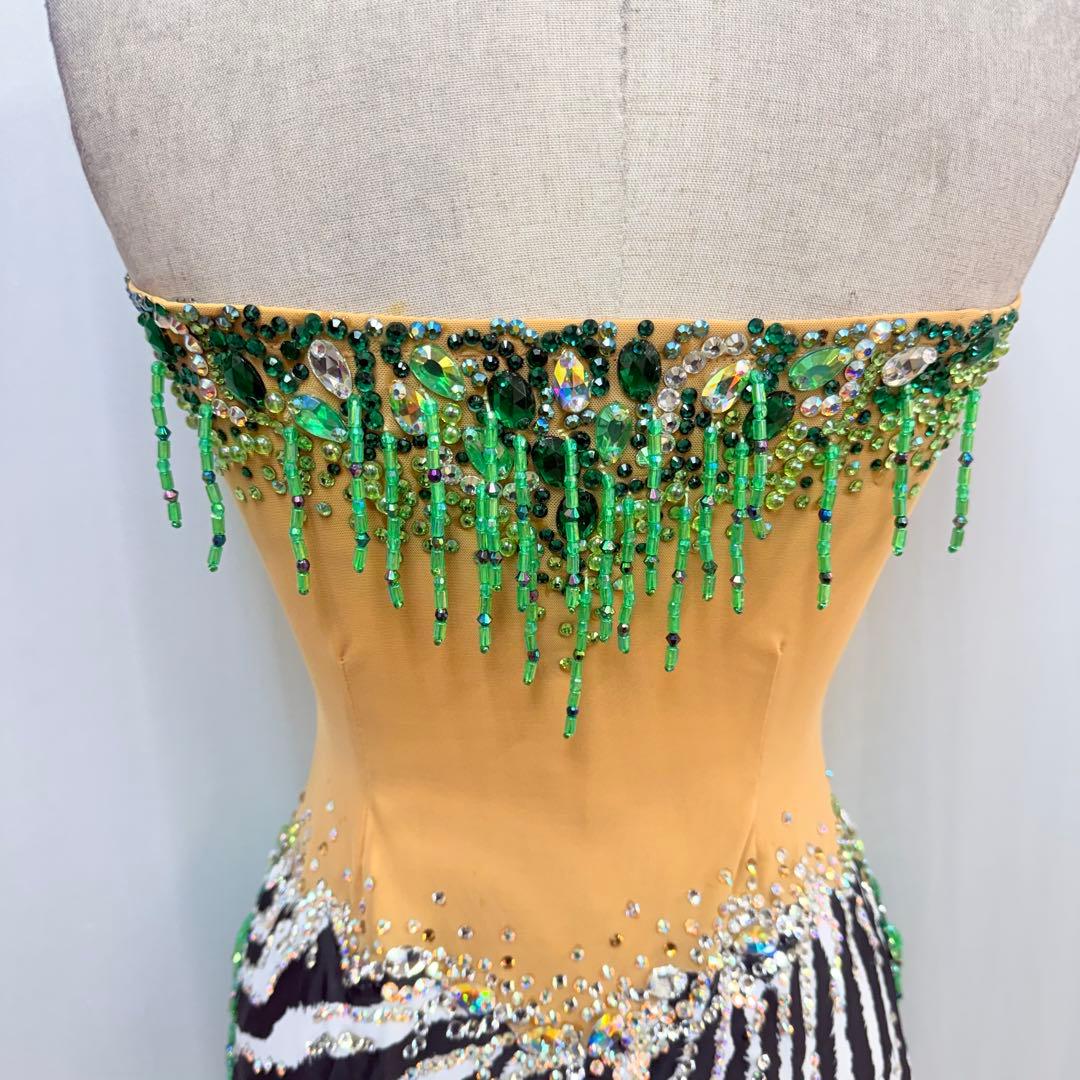 6306★オーダー/S /ゼブラ柄/スワロミックス /ラテンドレス/社交ダンス