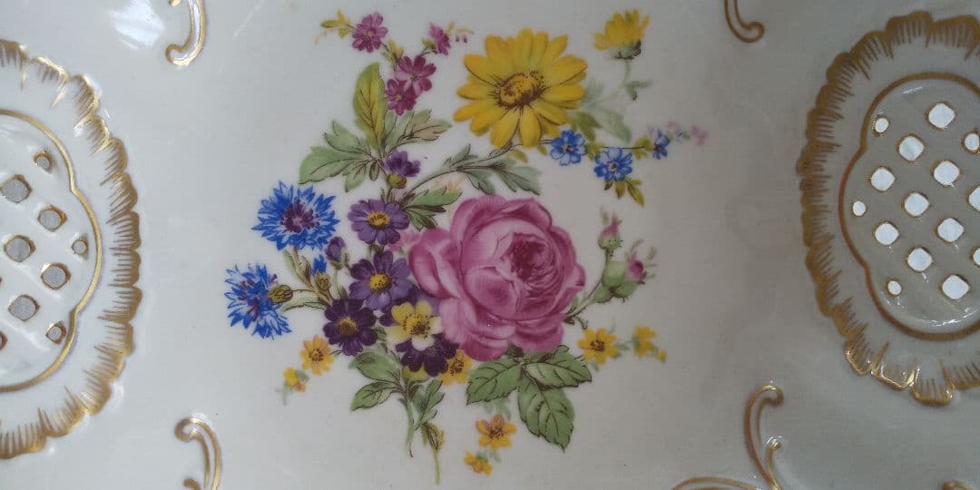 コンポート  アンティーク ハンドペイント