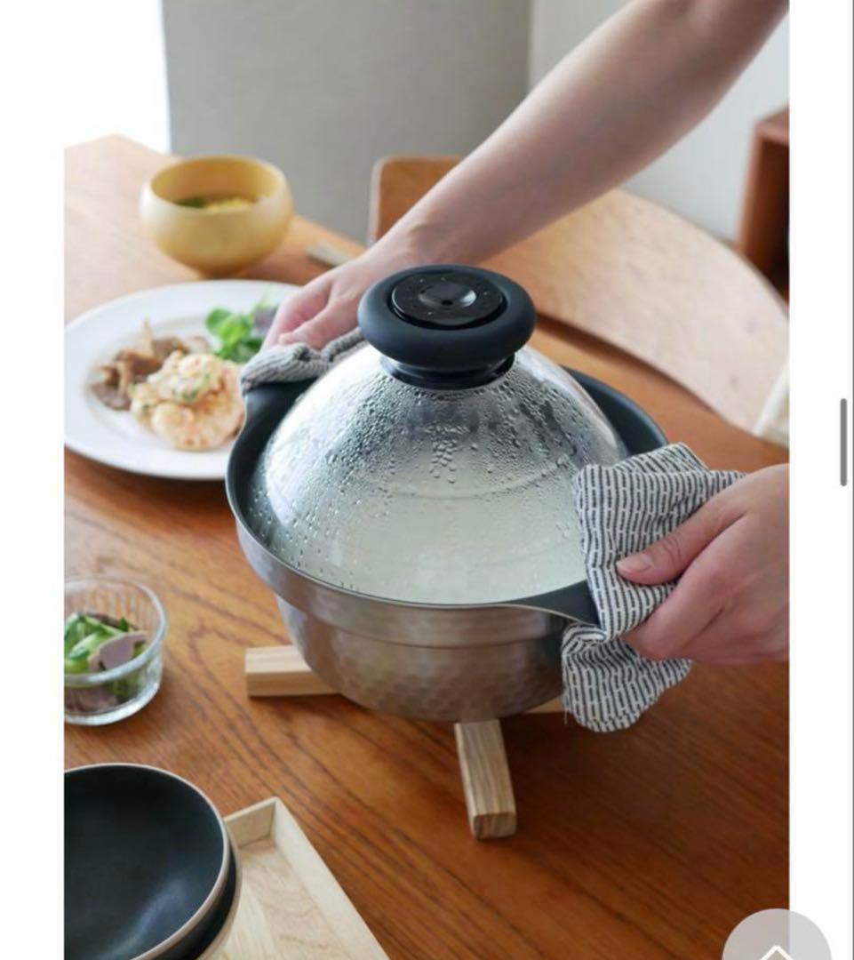 【HARIO】 フタがガラスのIH対応ご飯釜 雪平　炊飯器 防災 土鍋