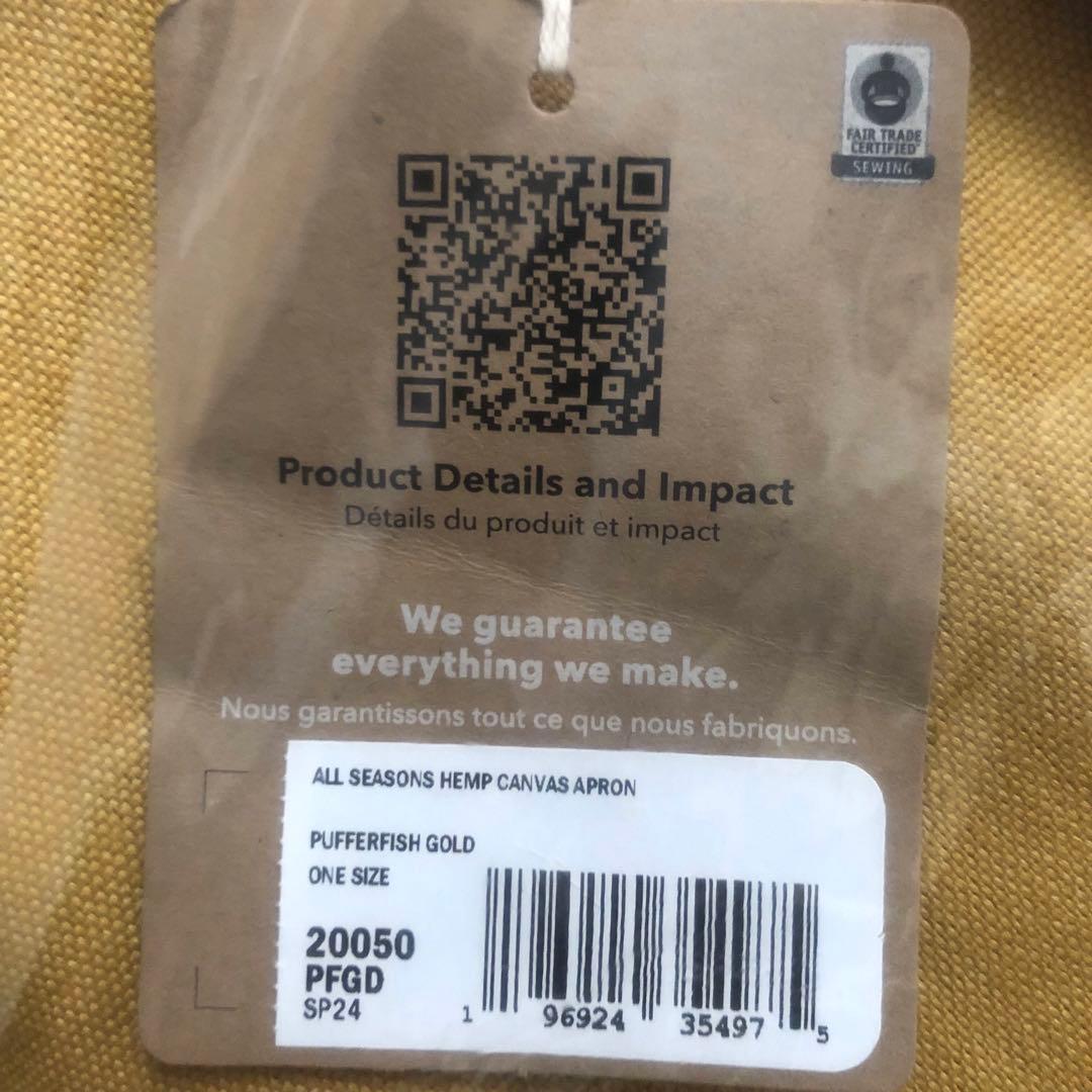 ⭐️入手困難⭐️新品タグ付‼️パタゴニア オールシーズン・ヘンプ・キャンパス・エプロン