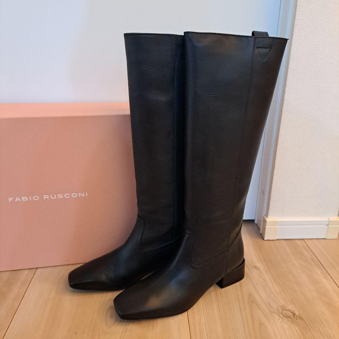 FABIO RUSCONI ブラックロングブーツ　サイズ39