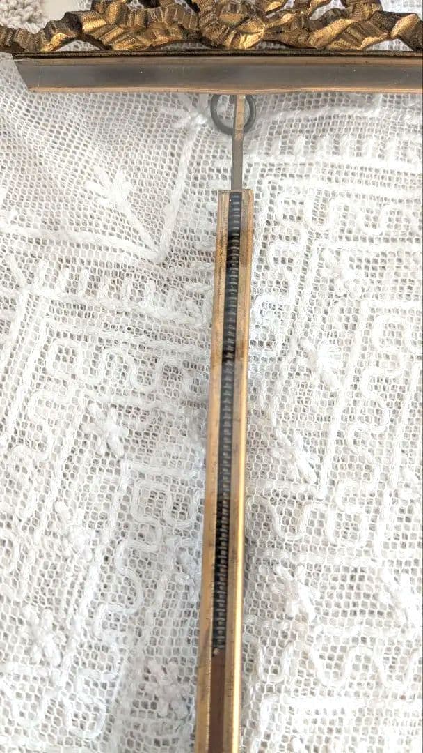 フランス 大きなガラス フォトフレーム ベベルガラス リボン装飾