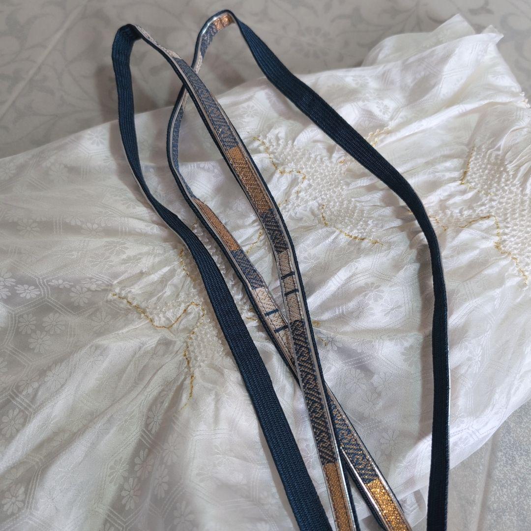 小紋　フルセット　着物　正絹　紺青　群青　ぶどう　蔦　おしゃれ　粋　F2