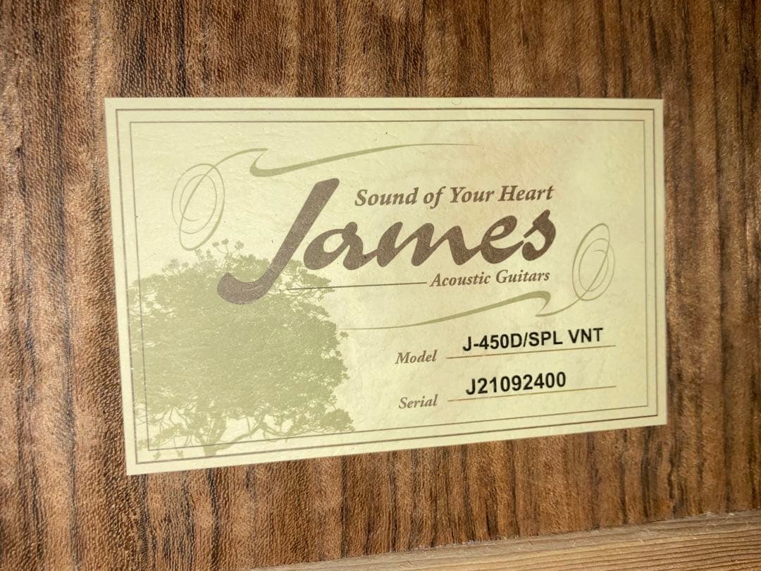 James J-450D/SPL VNT ジェームスギター