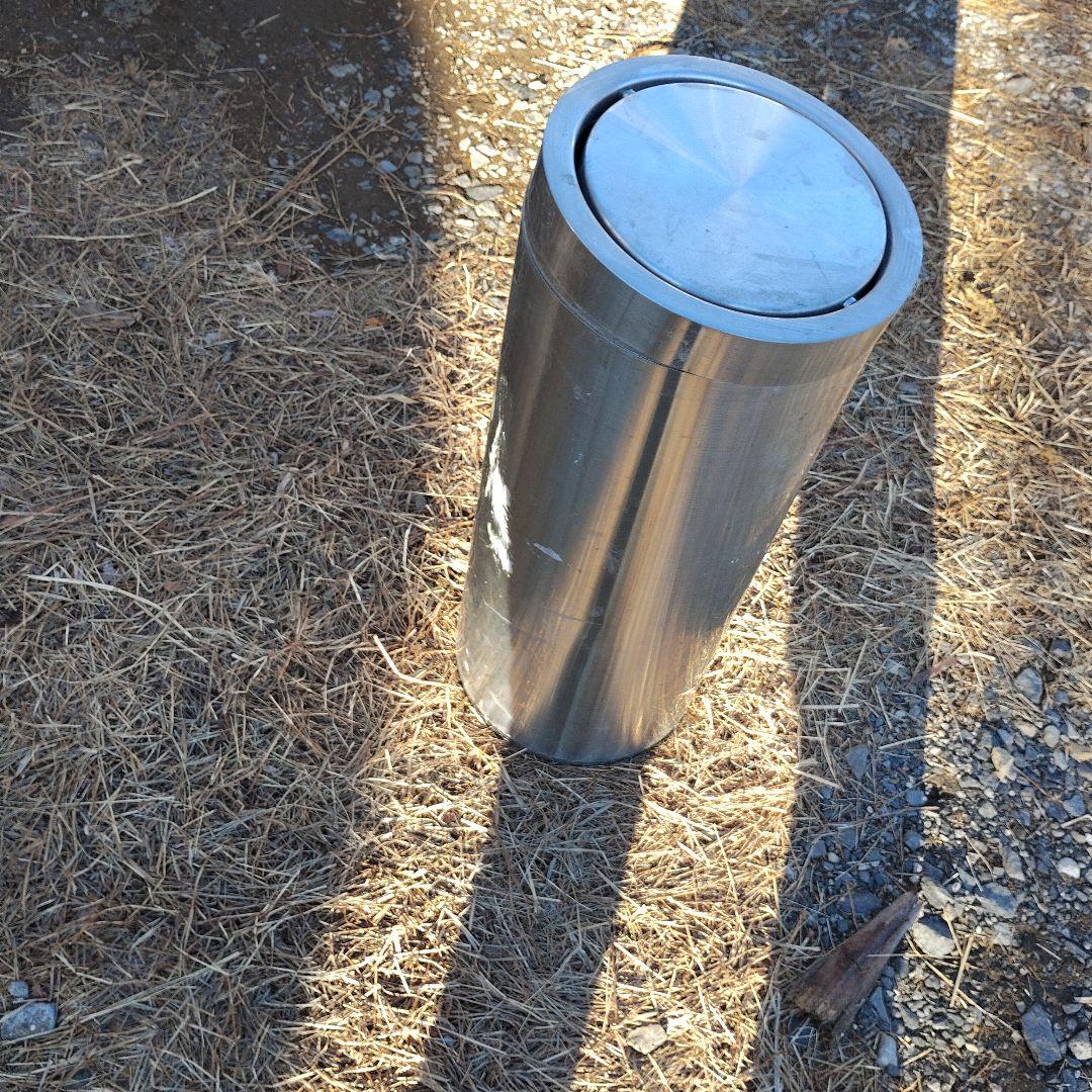 ステンレス製 円筒形ゴミ箱