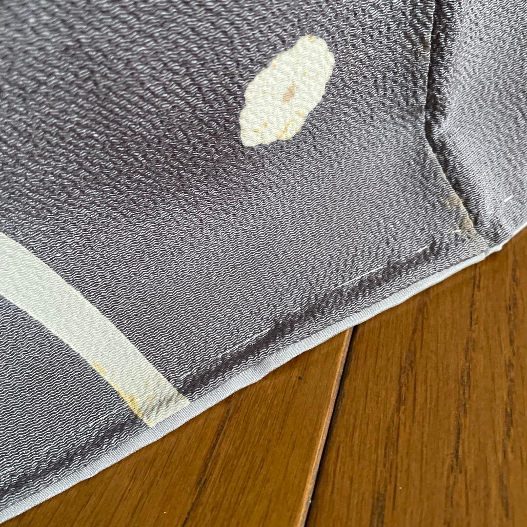 訪問着 金駒刺繍 グレー 縮緬 正絹 上品