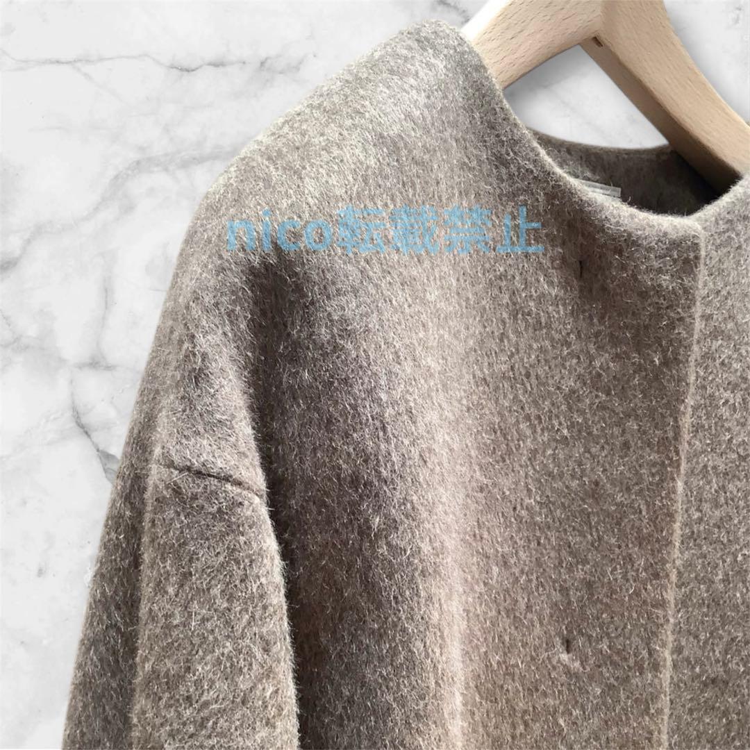 新品 green label relaxing アンゴラビーバーノーカラーコート