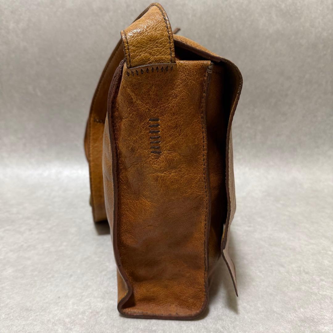 【超希少】HENRY CUIR メッセンジャー　ショルダーバッグ　ラクダ革　刺繍