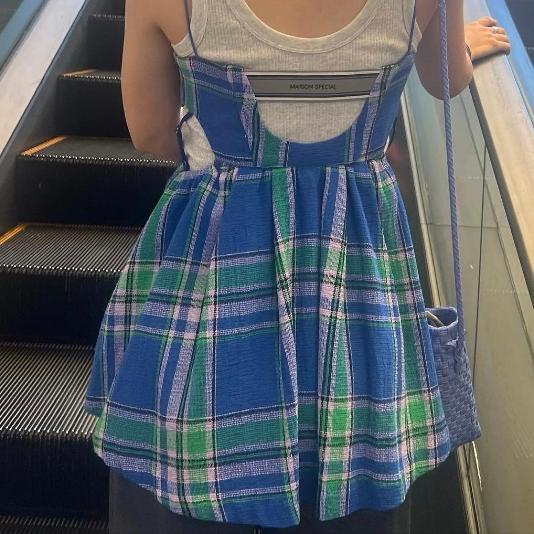 MAISON SPECIAL チェック柄ツイードチュニック