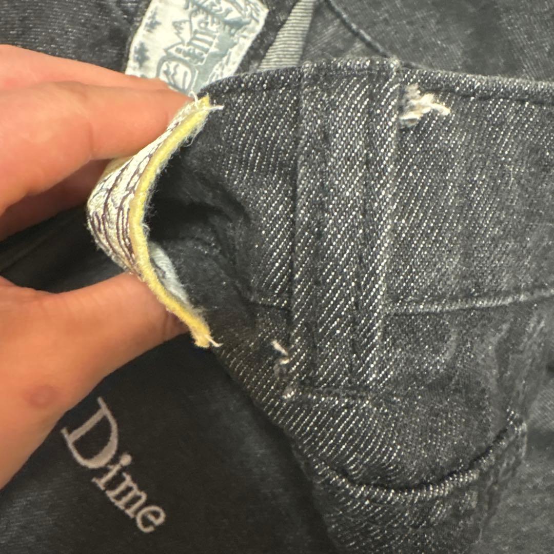 Dime ダークグレー ストレートデニム