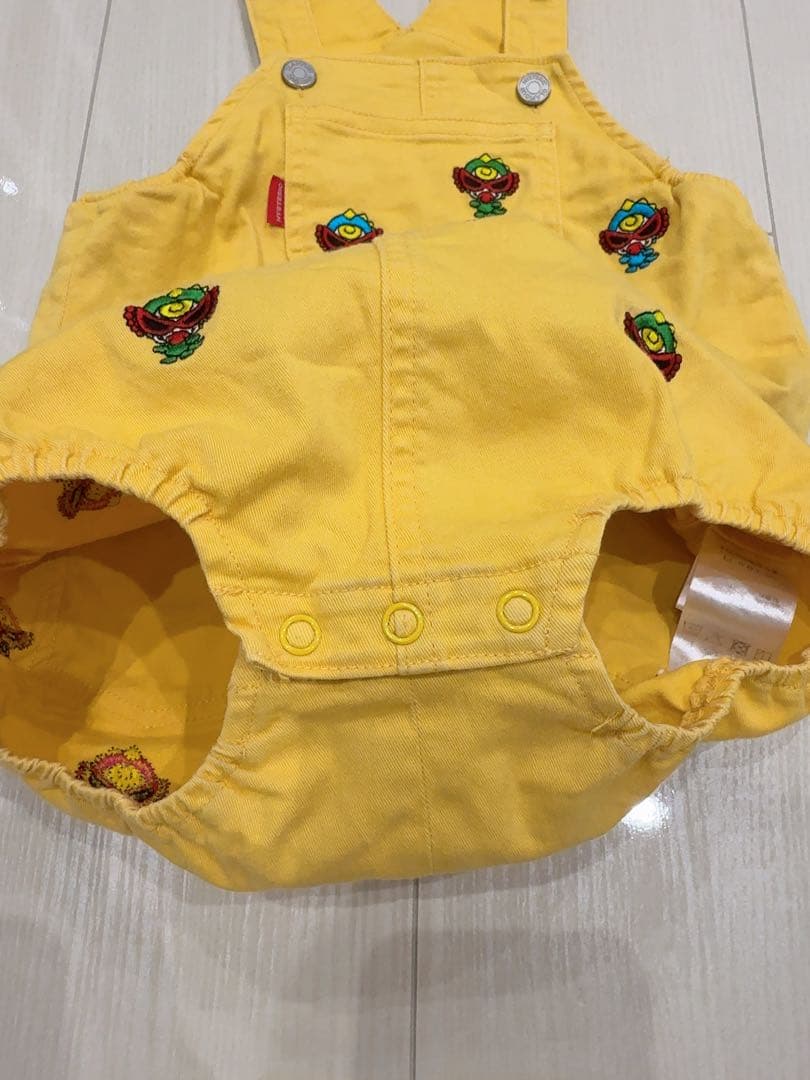 ヒスミニhysteric-mini黄色いキャラクター刺繍ロンパース