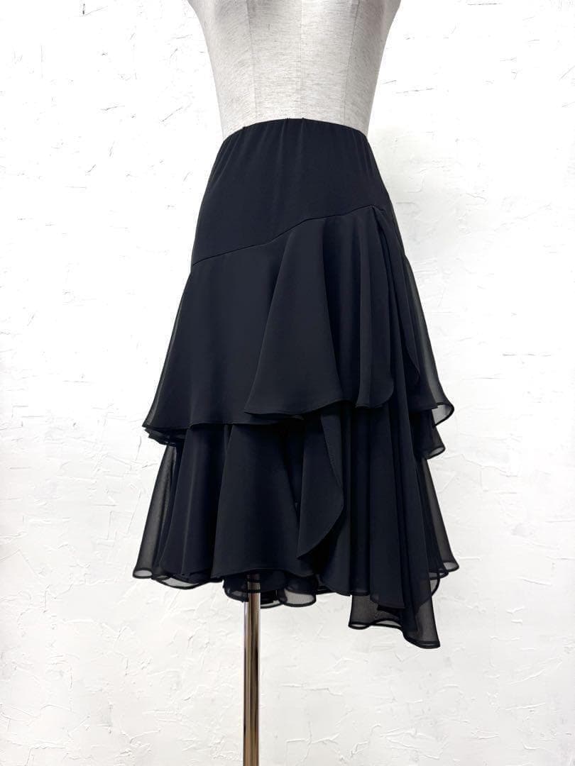 【ラテン】新品　ジョーゼット切替え　デザインスカートｓ595