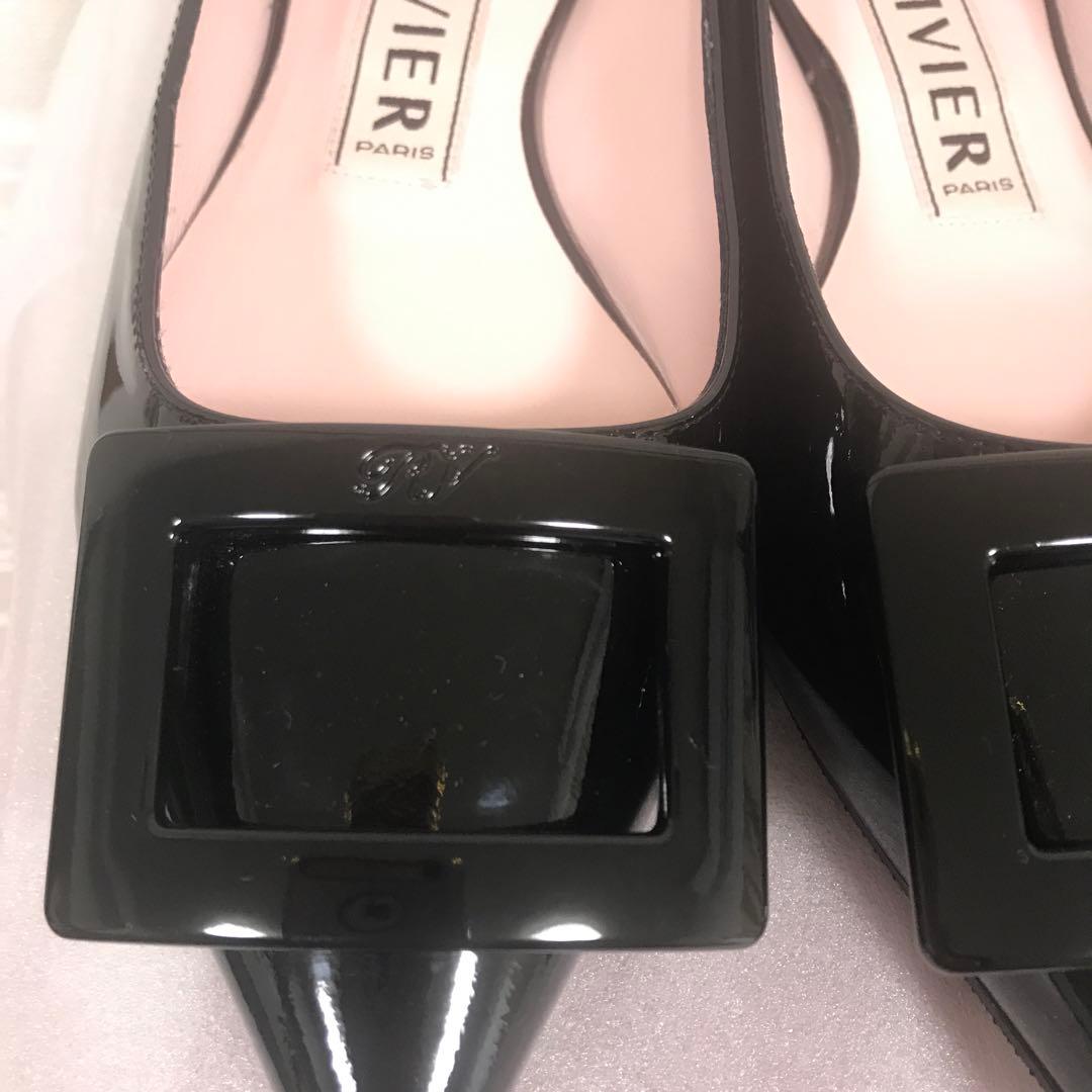 ロジェ ヴィヴィエ　ゴメッティーヌ　パテントレザー　ブラック