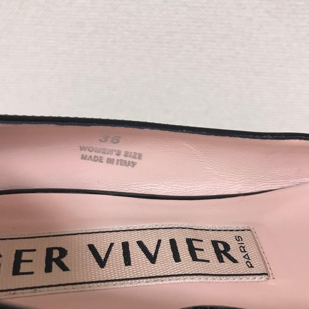 ロジェ ヴィヴィエ　ゴメッティーヌ　パテントレザー　ブラック