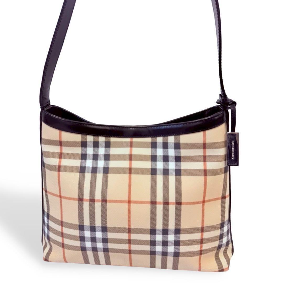 バーバリーロンドン ワンショルダーバッグ ノバチェック ロゴプレート Y2K