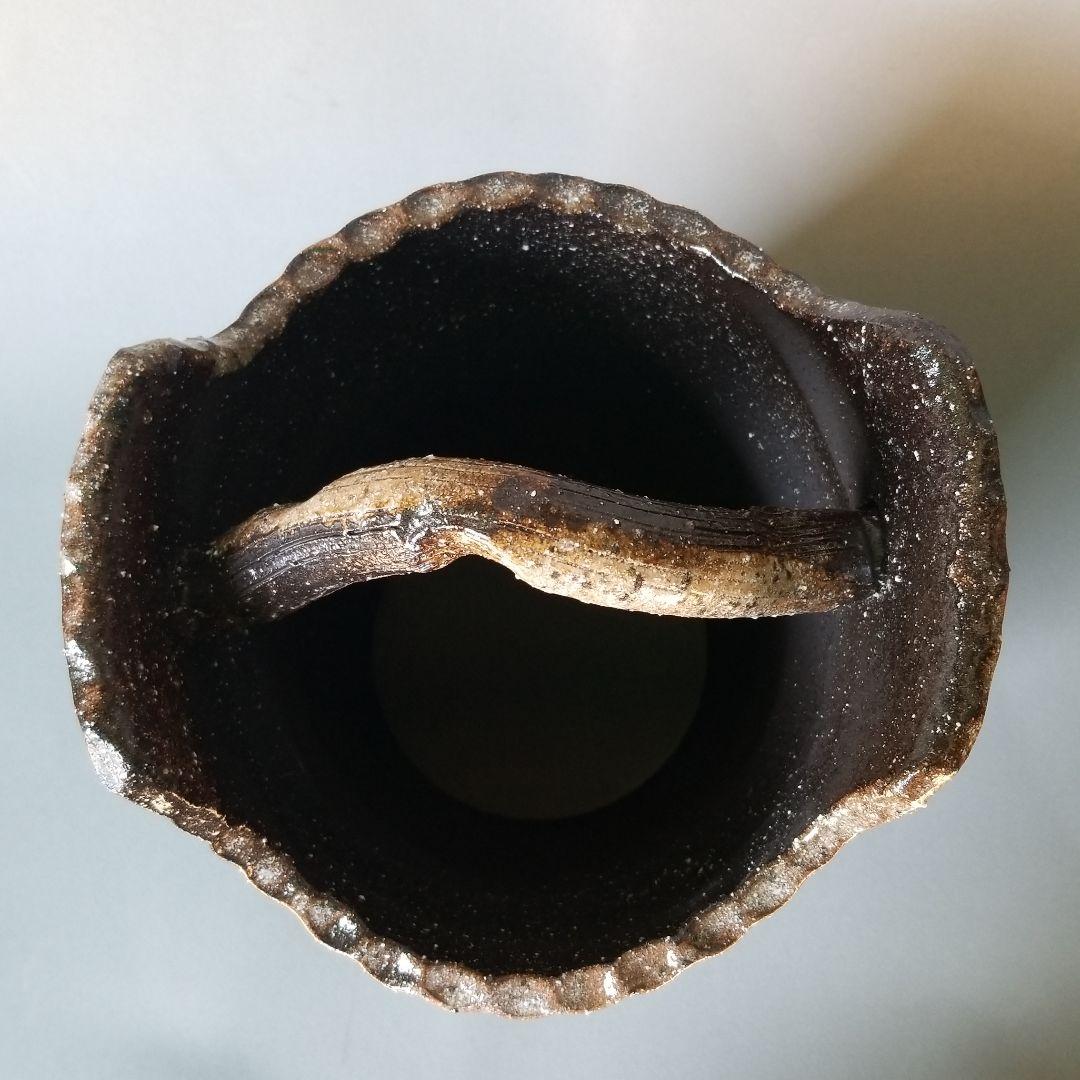 信楽焼傘立て  手付き窯変 高さ４０cm