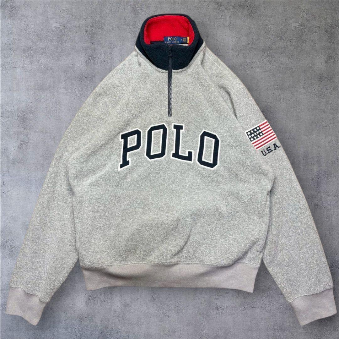 POLO RALPH LAUREN ハーフジップ フリース QRタグ 現行 M
