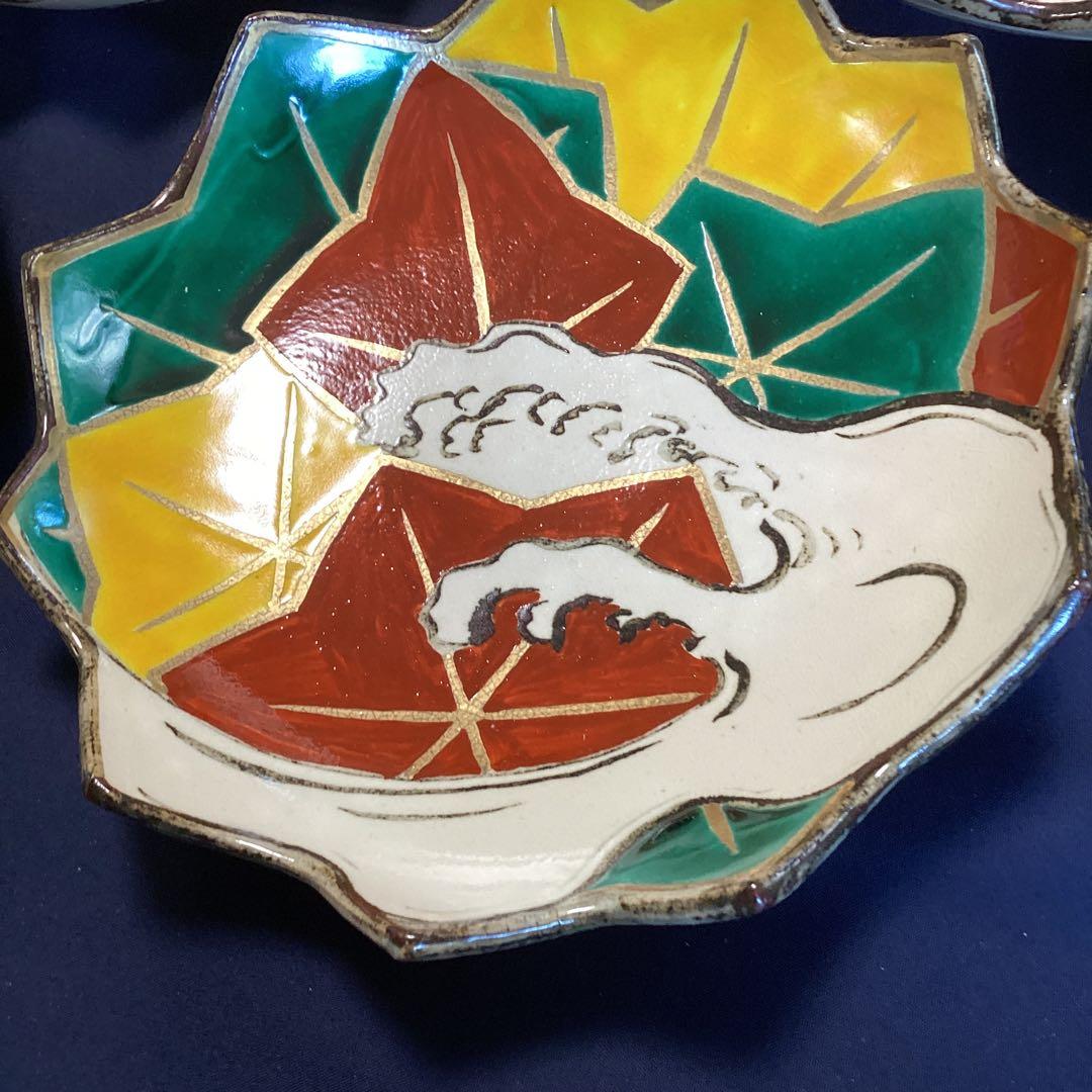 京焼乾山写竜田川向付5客　新品未使用