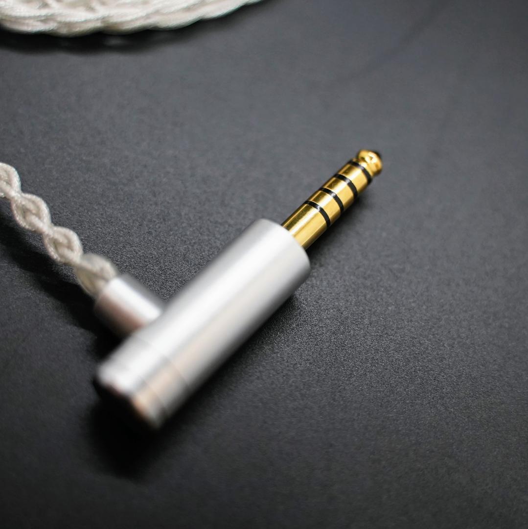 【1点のみ】7N粒子単結晶銅銀メッキ リッツ構造ケーブルMMCX4.4mm L字