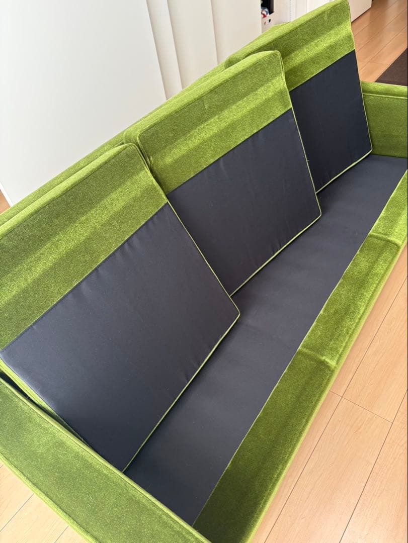 カリモク60 ロビーチェア 3シーター モケットグリーン