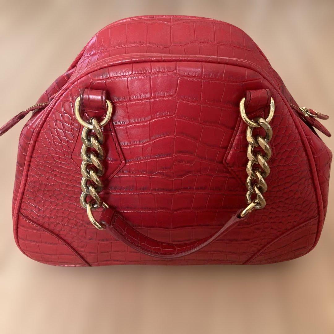 vivienne Westwoodレッド クロコダイル風 ハンドバッグ