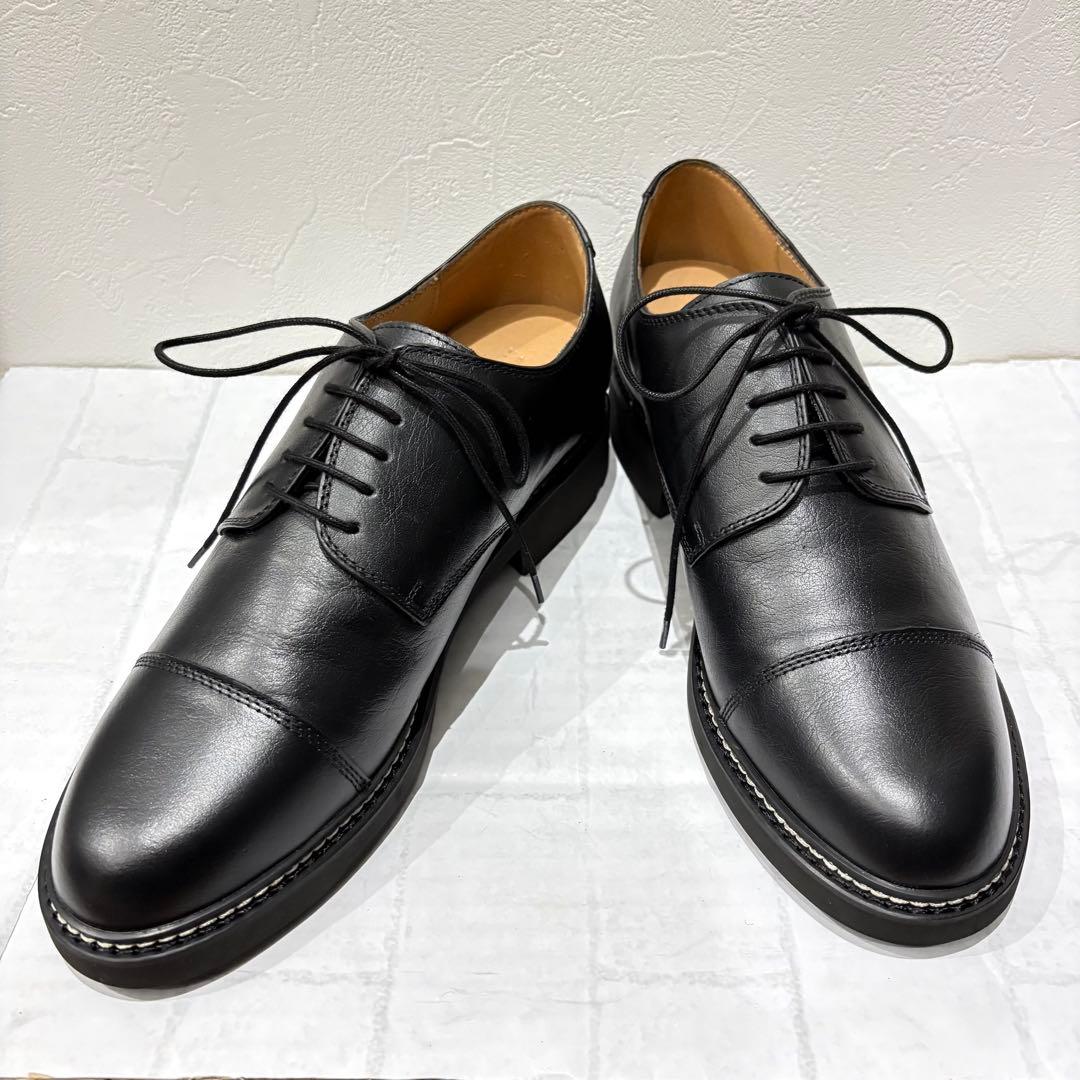 試着程度✨ WYM 本革 プレーントゥ ダービー XL 黒 ストレートチップ