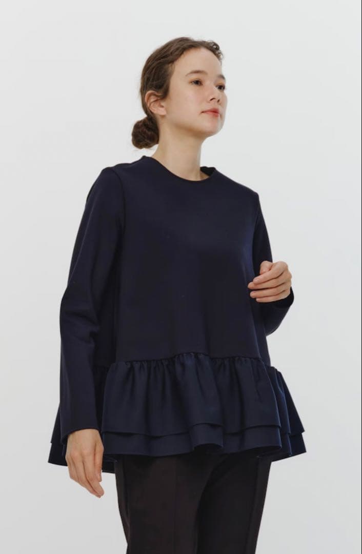 yori⭐︎美品 ぬくぬく ヘムダブル ティアードブラウス36 ブラック2025年