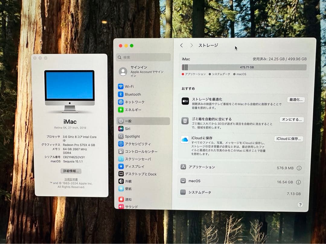 『A 』iMac 27インチ(2019）メモリ64GB, 512GB SSD