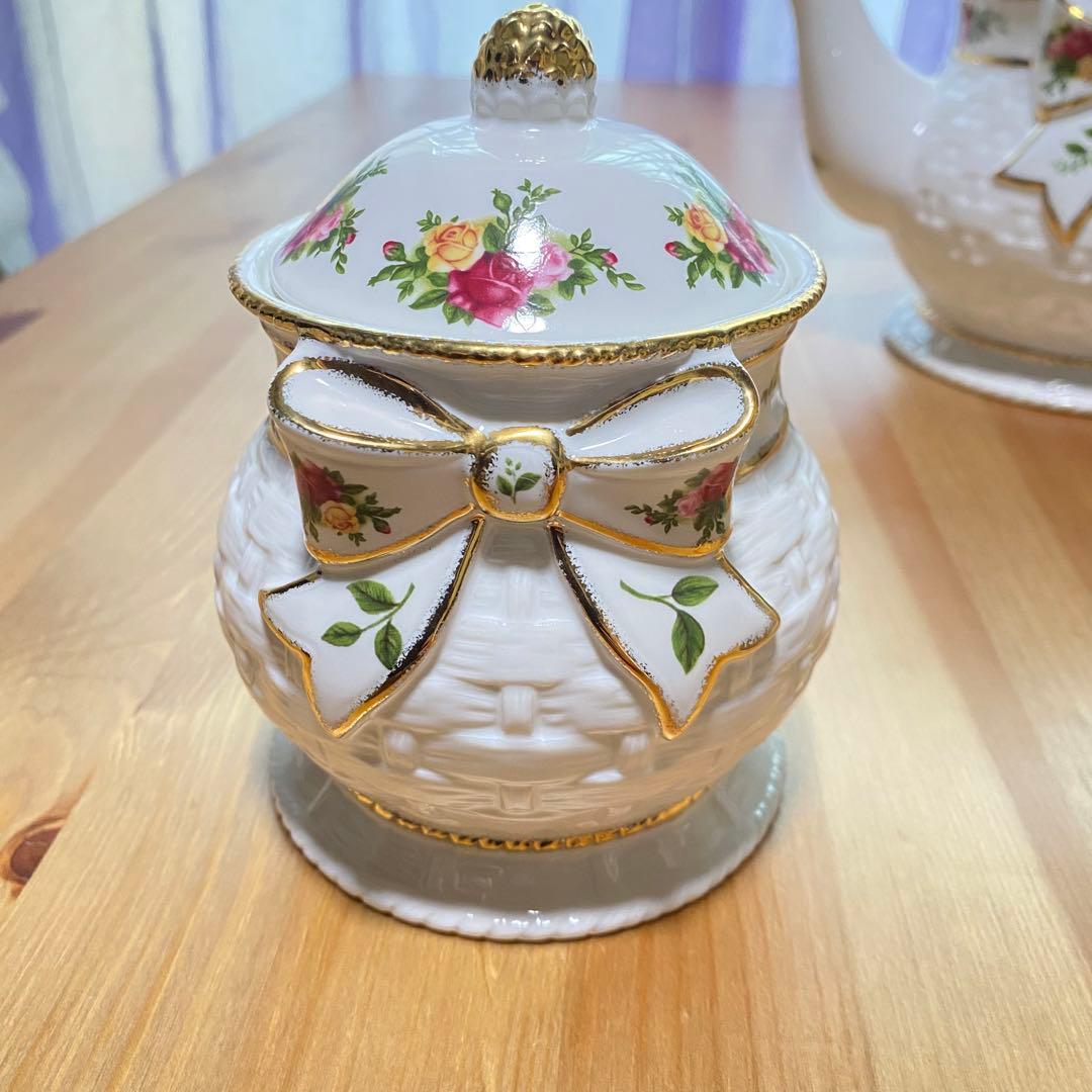 ロイヤルアルバート　バスケットウィーブ　トリオ