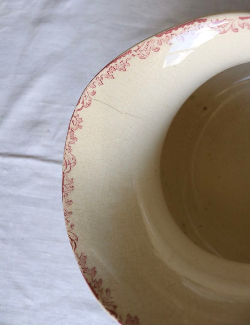 水差し　ピッチャー　ソープディッシュ　セット　小鳥　フランス　アンティーク　赤