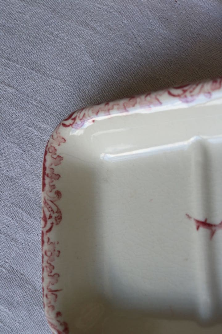 水差し　ピッチャー　ソープディッシュ　セット　小鳥　フランス　アンティーク　赤