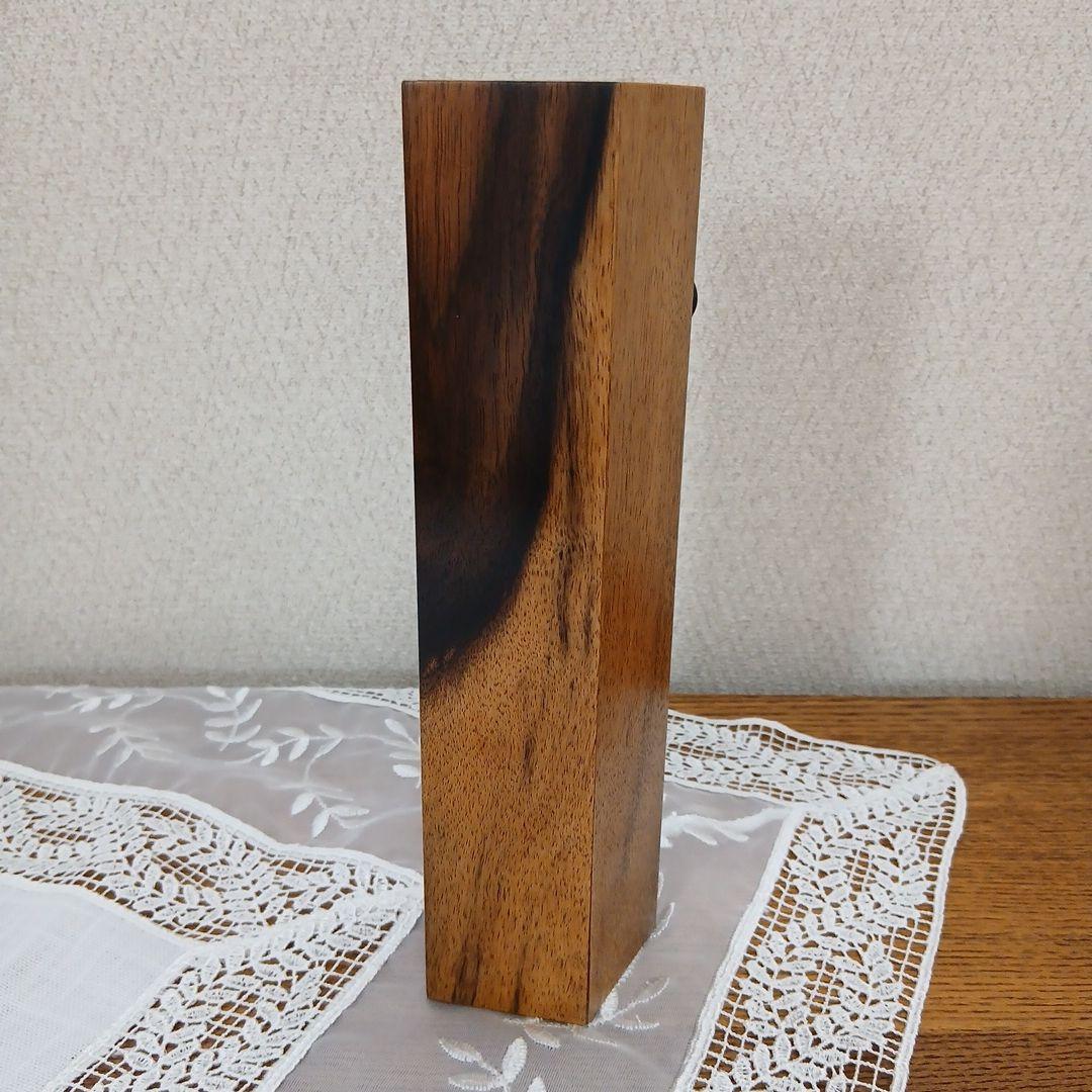 黒柿 五角形 壁掛け花器 花入れ 一輪挿し 中筒付き レトロ フラワーベース