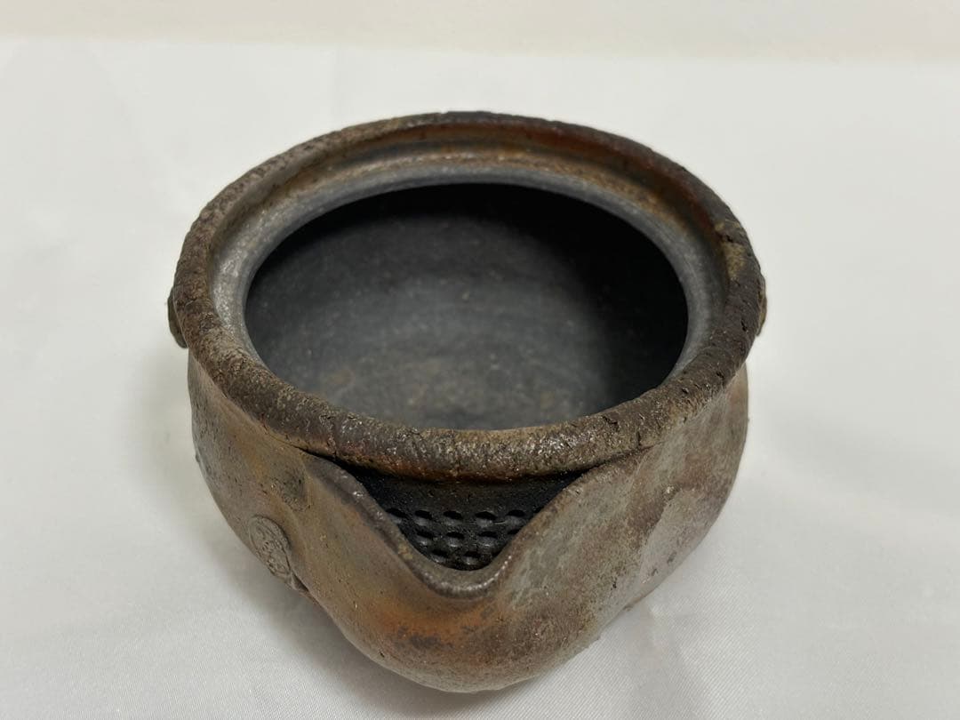 ⑳備前焼 宝瓶 登り窯 松 まつ マツ 手びねり 急須