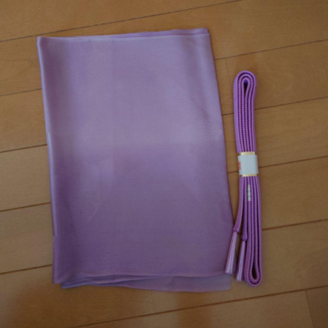 アン☆【極美品】色無地フルセット　正絹　袷　一つ紋　地紋　唐織六通袋帯