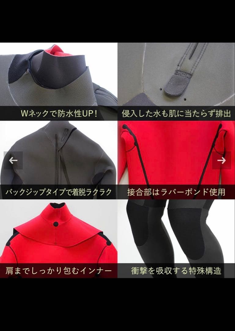 ほぼ未使用！　RSS SURF　セミドライ　バックジップ　5x3mm　XXLB