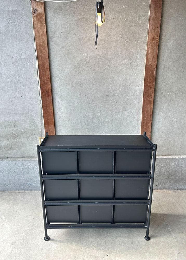 アイアン金属シェルフ/チェスト/ブラック