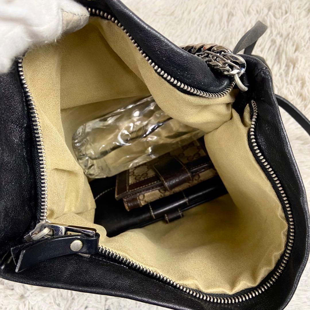 美品 ジミーチュウ レザー チェーン ショルダーバッグ 斜め掛け ブラック 黒