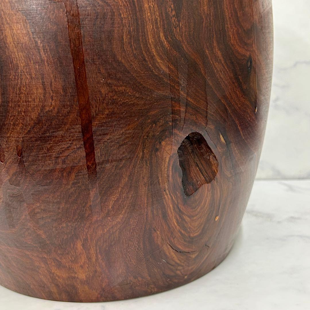 【高級花梨材】天然木 無垢 火鉢 台座つき 希少品