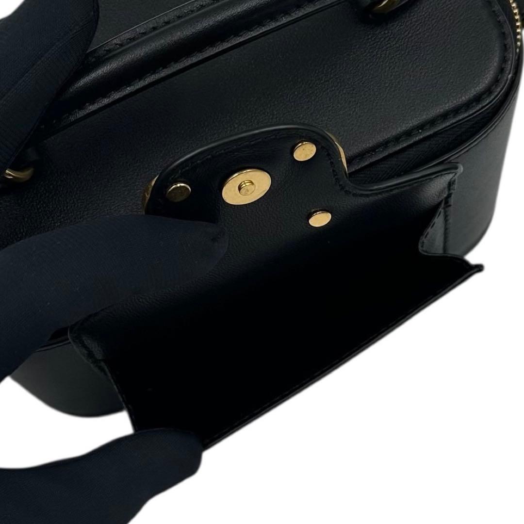 【極上】VALENTINO バニティバッグ 2way Vロゴ レザー レディース