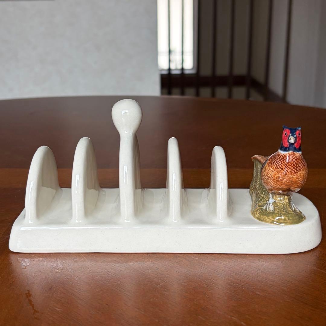 【レア美品】英国製　Quail Pottery★キジ★可愛いトーストラック