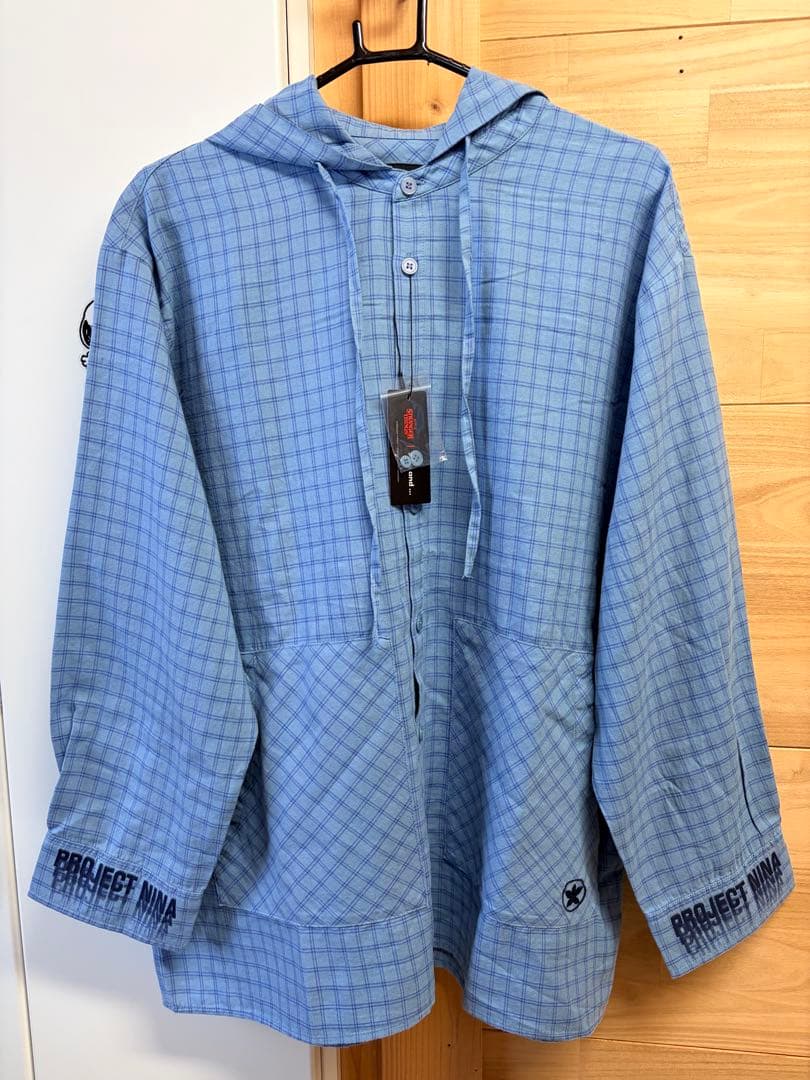 ニコアンド⭐︎ストレンジャーシングス⭐︎コラボチェックフードシャツ新品タグ付き