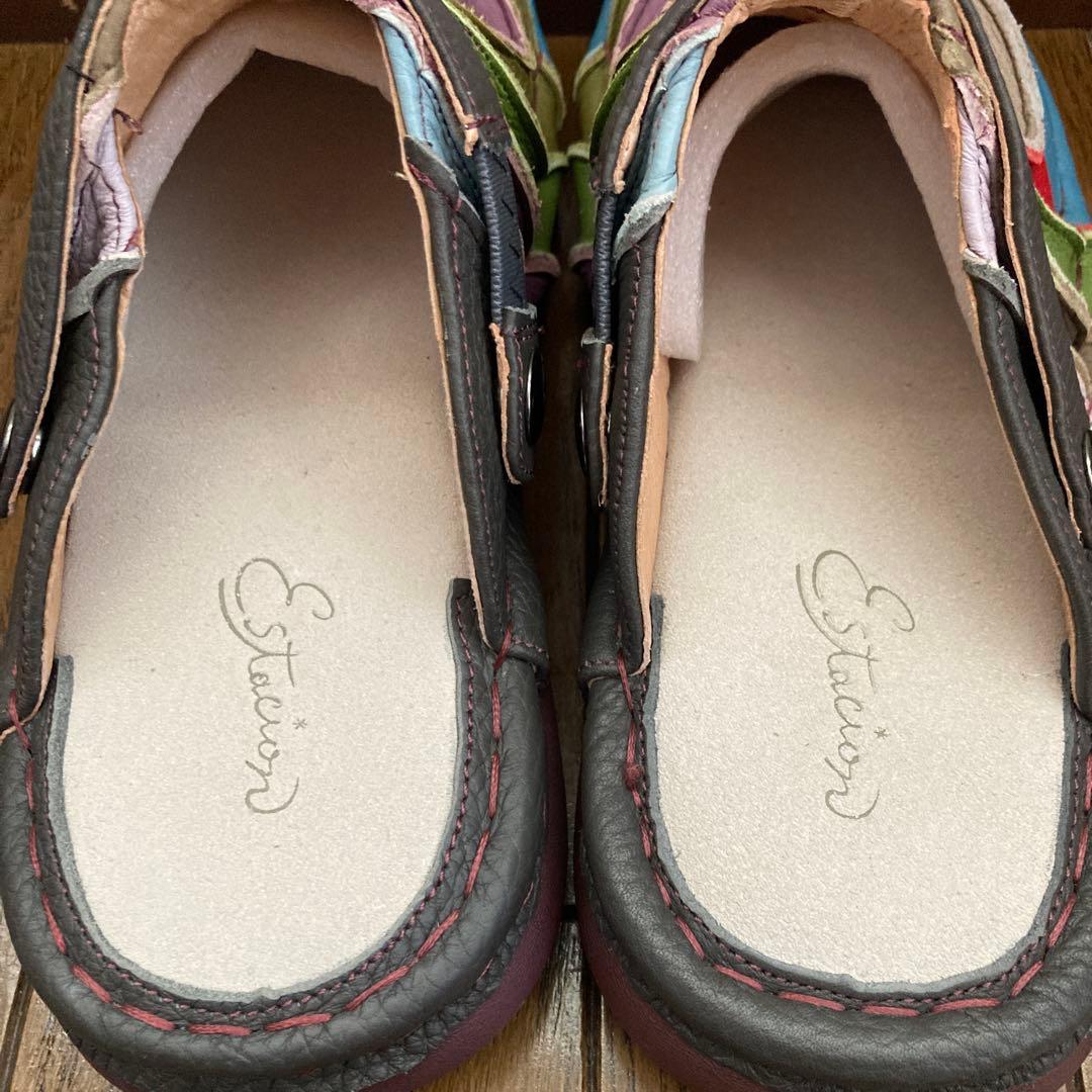 Estacion　エスタシオン　本革うずまき2wayサボシューズ　レザー　L