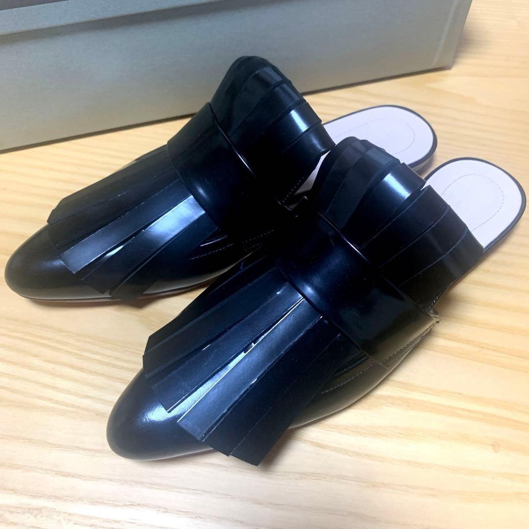 MARNI◇マルニ◇フリンジレザー　フラット　ミュール
