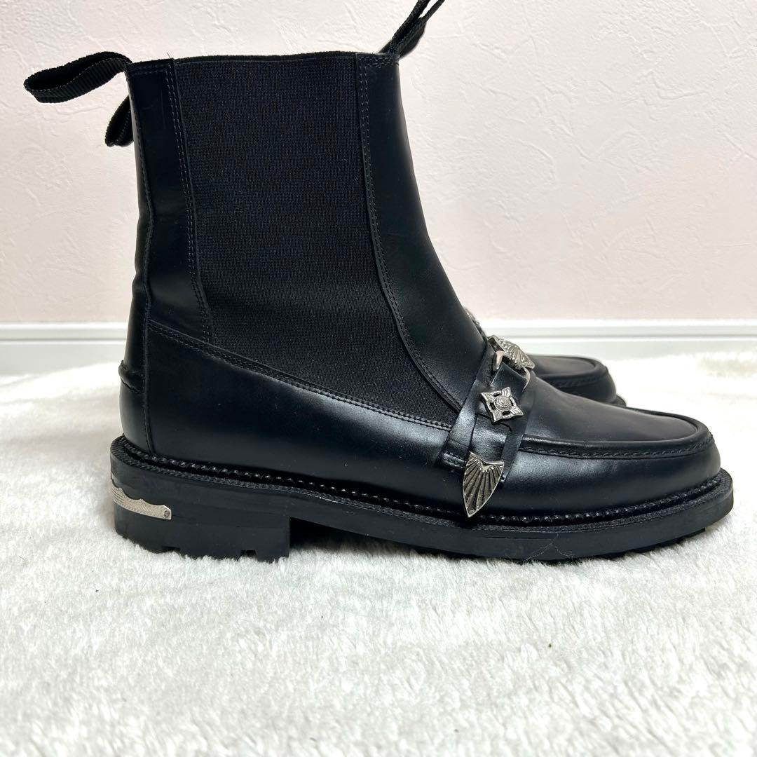 TOGA VIRILISブラックレザー サイドゴアブーツ