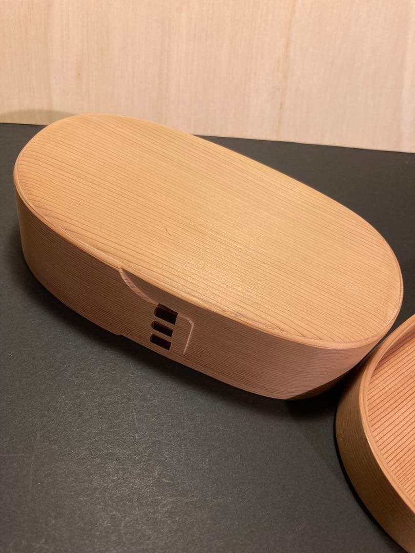 【新品　未使用】大館　曲げわっぱ　弁当　鎌田曲げわっぱ製　●貴重な天然秋田杉使用
