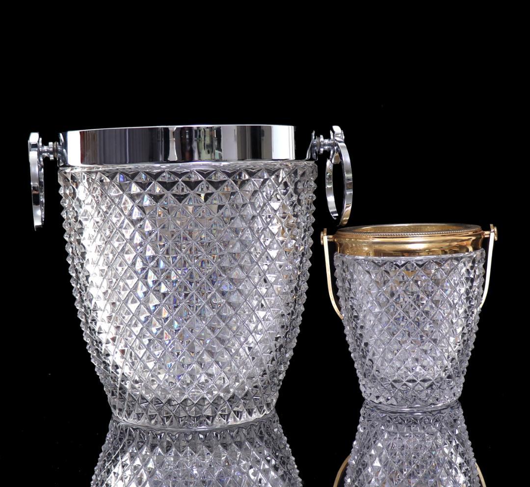 オールド・バカラ 特大 ディアマン・ビゾー 3.2㎏ シャンパンクーラー 銀装飾