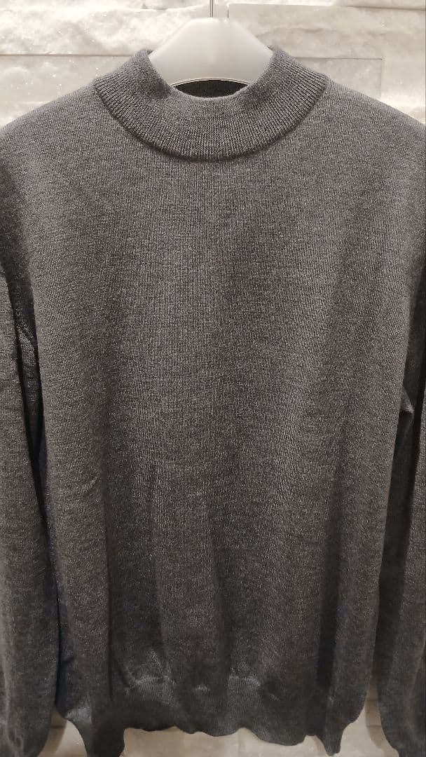 イタリア製 グランサッソ 12ゲージウール モックネックニット50 XL