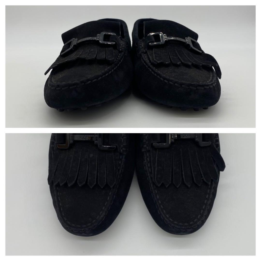 美品　TOS'S ブラック　フリンジローファー　スエード　イタリア製　25.5㎝