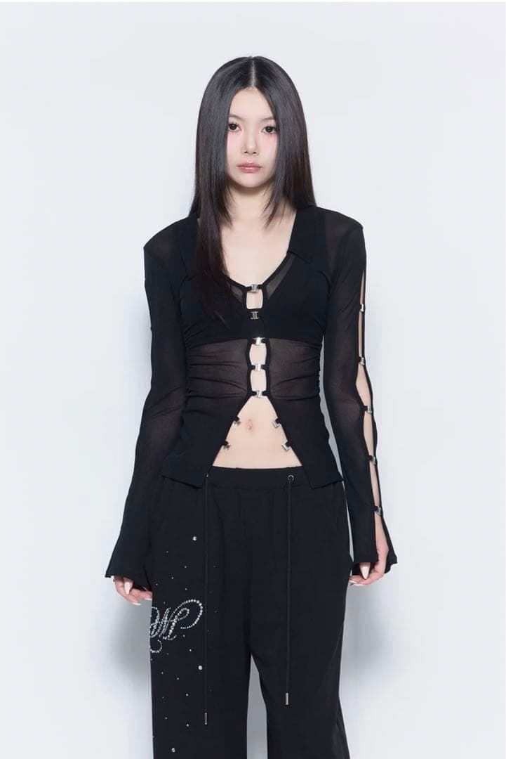 トップス theredthread sheer hook tops