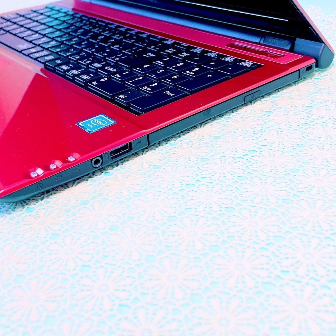 たっぷり大容量1TB❣️薄型ノートパソコン✨️可愛い赤！初心者おすすめ✨️カメラ付き✨️